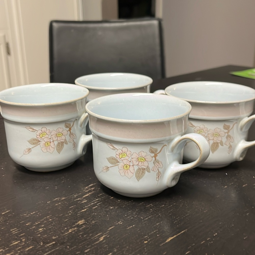 4 Denby Normandy cups/mugs